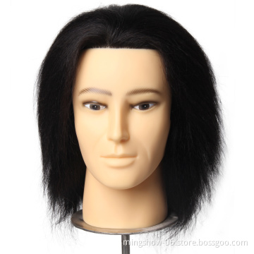 100% real mannequin hair male training head without beard